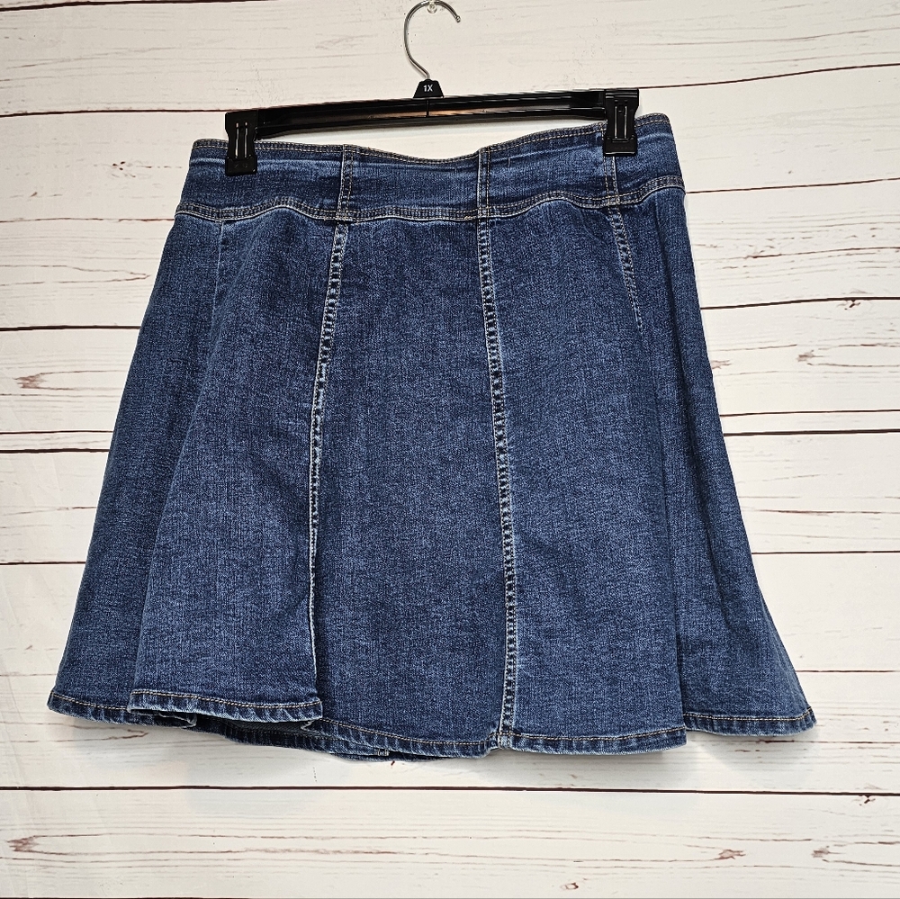 Draper James Blue Denim A-Line Mini Skirt - Picture 2 of 9